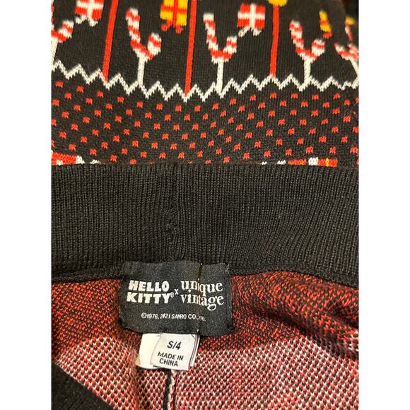 Unique Vintage Hello Kitty Knit Sweater Jogger Pants Christmas Theme S 4 NWOT - Picture 4 of 5